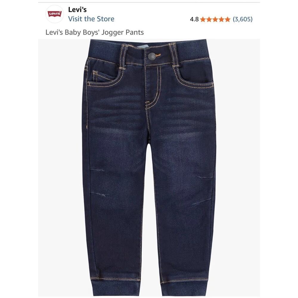 LOT OF 3: Levi’s Toddler Baby Boys Knit Jogger Jeans Size 3T Blue Gray Stretch - Picture 7 of 9